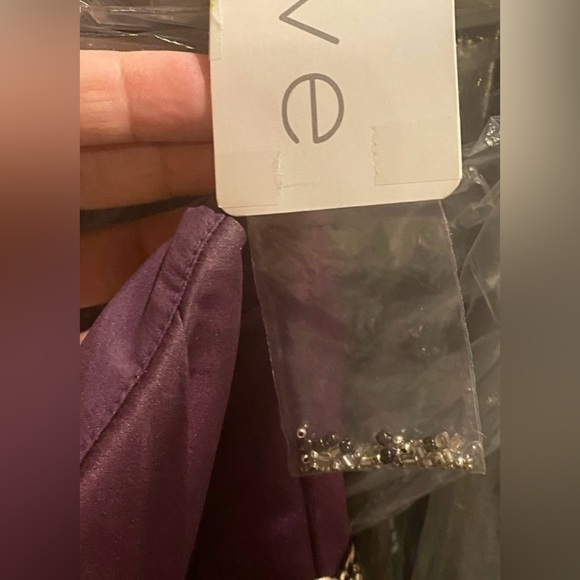 Love Eggplant Satin formal gown with beaded waist - Picture 12 of 12